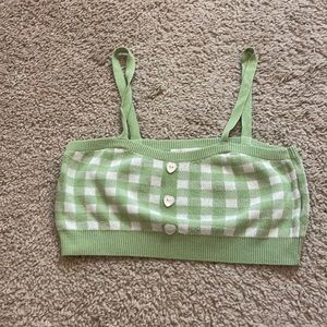 SHEIN girls 11/12 crop top tank top heart buttons